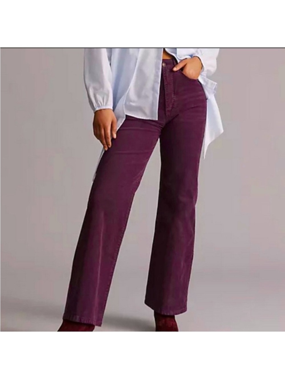 PILCRO Corduroy Jeans in Deep Plum